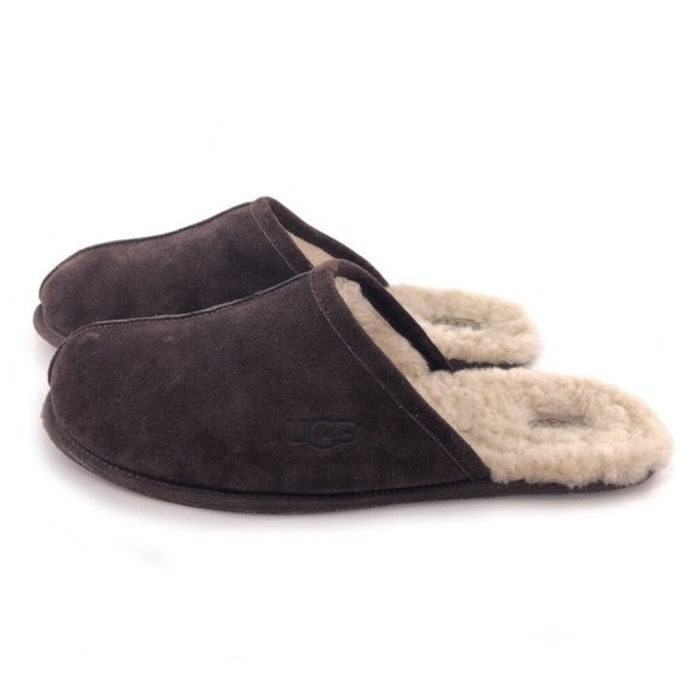 UGG Australia Brown Suede Winter Scuff Slippers 17 - Picture 2 of 14